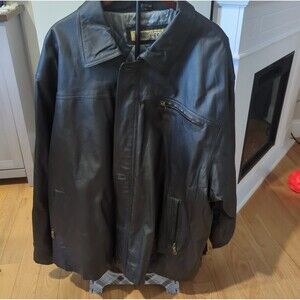 PRESTIGE Leather Jacket 5X Big - RARE 34" Pit-to-Pit (68 Chest) - Multi-Pocket